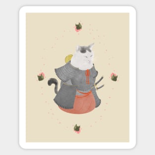 Zen Samurai Cat Sticker